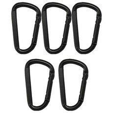 캠핑보다 소형 카라비너 비너 고리 6cm 키링 5개, 블랙