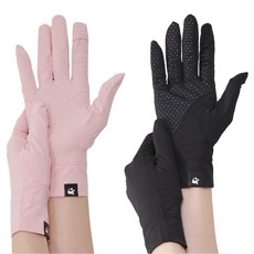 지플릭스 여성 논슬립 자외선차단 운전 등산 장갑 1+1 세트, 핑크+블랙, 1개