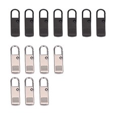 루니바 원터치 만능 지퍼 고리 14p 세트, 14개, 검은색7은색7