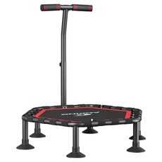 접이식 육각 트램폴린 성인 유아 트램폴린 점핑운동 트램펄린 유산소 운동 기구 실내 가정용, 블랙