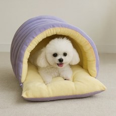 지금부터마켓 겨울 반려동물 반밀폐 침낭 숨숨집, 1개, 라벤더