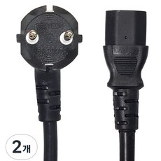국산 파워 케이블 10A 컴퓨터 PC 전원 코드 220V, 10m, 2개