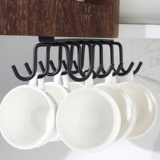 가려거든 공간활용 무타공 양면 컵걸이, 2개, 블랙