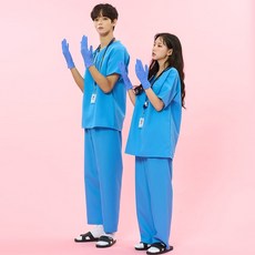 수술복 반티세트 체육대회 의사 코스프레 졸사컨셉 할로윈 의상 코스튬