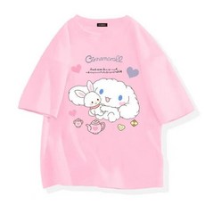 GOYES 시나모롤 순면 여름반팔티 여아 귀여운 심플 티셔츠 라운드넥 캐릭터 상의