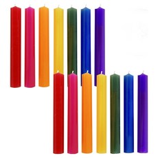 레인보우 칠색초 1+1 컬러양초 7색양초 인테리어소품, 1개