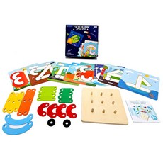 마크라쏭 네일 모양 만들기 퍼즐 원목 눈 손 협응 작업치료 시지각 감각통합 교구 활동, 네일 페그, 1세트