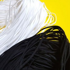 마스크고무줄 10야드 10마 마스크끈 화이트 블랙 4mm 6mm 만들기 제작재료, 1개, 블랙 4mm 10야드