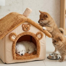 피피유피피 꿀잠보장 강아지집 소형견용, 1개, 브라운