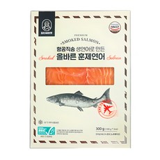 홈파티 피터씨마켓 ASC 인증 항공직송 생연어로 만든 올바른 훈제연어 300g, 2개