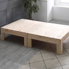 [편백마리] 편백나무 통원목 평상형 침대 P-BE-101, 싱글 평상높이 300