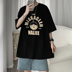 韓版男款潮牌風時尚短袖T恤 寬鬆透氣舒適 短袖上衣 男生衣著