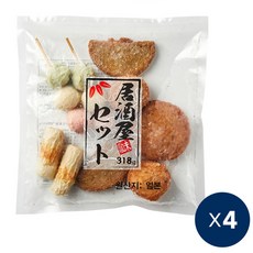 이자카야 오뎅세트(쯔유 무) 318g X 4봉 1박스 [모듬어묵 와카메], 4개