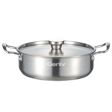 겔리브 IH 인덕션 304 스테인리스 스텐 냄비, 실버, 1개, L(24cm) / 전골냄비+뚜껑, L(24cm)