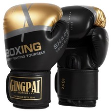 GINGPAI 깅파이 권투 글러브성인 남녀 초보자 트레이닝 글러브 GDJBQT, 1세트, 블랙