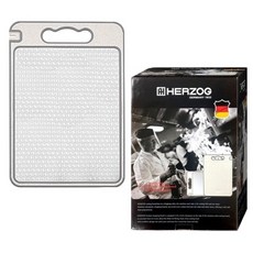 [독일 주방명가 Herzog] 스테인레스 양면 위생 도마 (미니 강판 칼갈이 일체형), 1개, silver