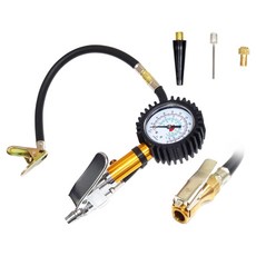 덕수 자동차 자전거 튜브 에어 주입기 공기압 다용도 타이어 게이지, 1개