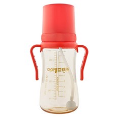 iBYEOL Friends PESU吸管杯, 300ml, 1個, 橘紅色