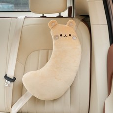 베키노우 어린이 주니어 차량용 안전벨트 쿠션 인형, 1개, 베이지 곰