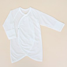 베베라온 밤부 메쉬 신생아 유아 아기 솔리드 봄 여름 배냇가운 2개 세트
