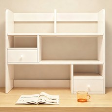 SeekFun 책상 위 나무 책꽂이 수납장 책상 선반 다용도 데스크 정리 2단 3단 공부방 공간활용, 화이트