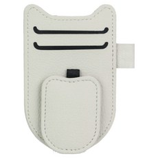 트랠리 자동차 선바이저 스웨이드 썬글라스클립, 1개, 미백색