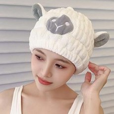 뷰레이터닷컴 양머리수건 드라이타올 극세사 머릿수건, 1개, 화이트