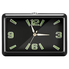 차량용 아날로그 시계 H-136 (스퀘어) 자동차시계 악세사리 인테리어 클래식 감성, 블랙+야광, 1개