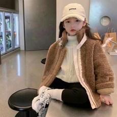 여누키즈 여아 남아 공용 집업 양털 자켓 100~130 키즈 아동복 주니어 뽀글이 하이넥 점퍼 코트 털코트 자매룩 평상복 캐쥬얼 데일리