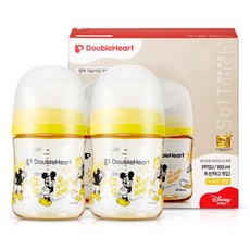 더블하트 모유실감 3세대 PPSU 디즈니 클래식 젖병 트윈팩(젖꼭지미포함), 미키, 160ml, 1세트