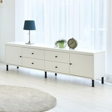 100% 국내산 LPM 하이그로시 오프블랙 1800 2단 거실장 티비다이 75인치 65인치 tv다이 티비장식장, 무광화이트