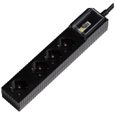 파워존 고용량 웨이브 멀티탭4구 누전차단 50cm 1.5m 3m 5m 7m 에어컨 냉풍기, 3m블랙 wlb430BK, 1개
