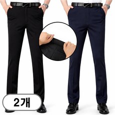 차쿠 1+1 남성 정장 바지 스판 고탄력 슬랙스 허리밴딩 오피스바지 비즈니스 바지 중년 빅사이즈 여름 봄 가을