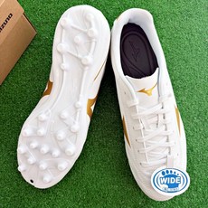 미즈노 모나르시다 폴가도 AG 인조잔디 발볼넓은 3E 남성 가성비 축구화 화이트 골드