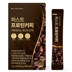 라이프턴 퍼스트 프로틴 효소커피 단백질 무설탕 스테비아, 1박스, 14개입, 3g