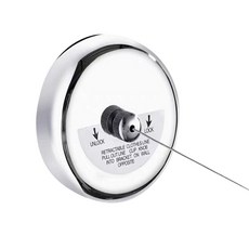 安裝型曬衣繩圓形本體 銀色+鋼絲繩 黑色 9*9*3cm, 1個