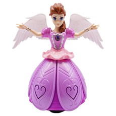 춤추는 엔젤걸 2종 작동완구 댄싱 LED 멜로디 장난감 소리나는 움직이는 겨울 공주 인형, 보라색 드레스, 1개