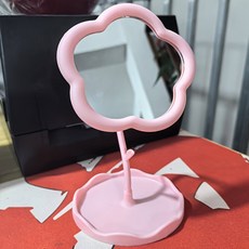 하루꾹 탁상용화장대 각도조절 꽃거울, 블러쉬핑크, 2