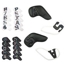 볼벤 아이언커버 드라이버보호캡 가죽캡 10개세트 마그네틱타입 2종 택1, 블랙