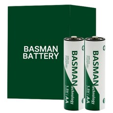 바스맨 2.5세대 무선 충전식 건전지 리튬이온 배터리 AA (1970mAh), 2개입, 1개