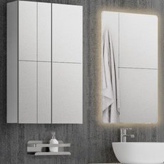 모카바스 누드 욕실 수납장 라이트 방문설치, 실버, 1개