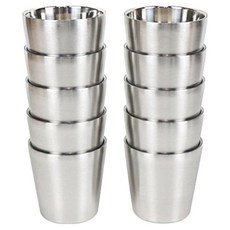 스텐 이중 27종 물컵 스텐컵 식당 업소용 물잔 10개묶음, 10개