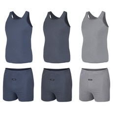 언더모드 남자 속옷 세트 런닝 트렁크 팬티 3+3 구성 인견 스판