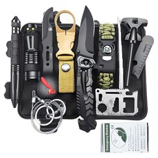 서바이벌 12종 생존키트 생존가방 야영 캠핑 비상용품 재난대비, 1세트