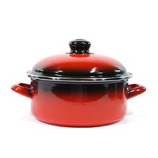 ELO 인덕션 쿡포트 낮은형 빨간법랑 양수냄비, 18cm, 빨강, 1개