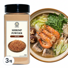 [쿡스타] 새우분말 - 감칠맛 UP! 비린 맛 없이 깊은 해물 풍미!, 3개, 250g