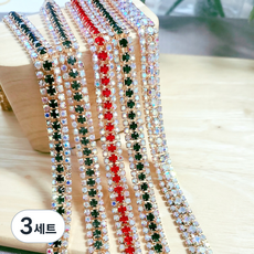 3단 8mm 줄란 45cm 반마, 금도금 블랙다이야, 3세트, 금도금 블랙다이야