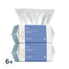 Jeernare 순면 페이스타올 두툼한 페이스 티슈, 6개, 80개입