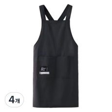 디노르 방수 카페 캠핑 앞치마, 4개, 블랙(black)