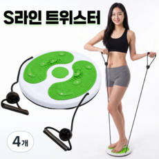 KM SPORTS S라인 트위스트 허리회전 운동기구, 그린, 4개